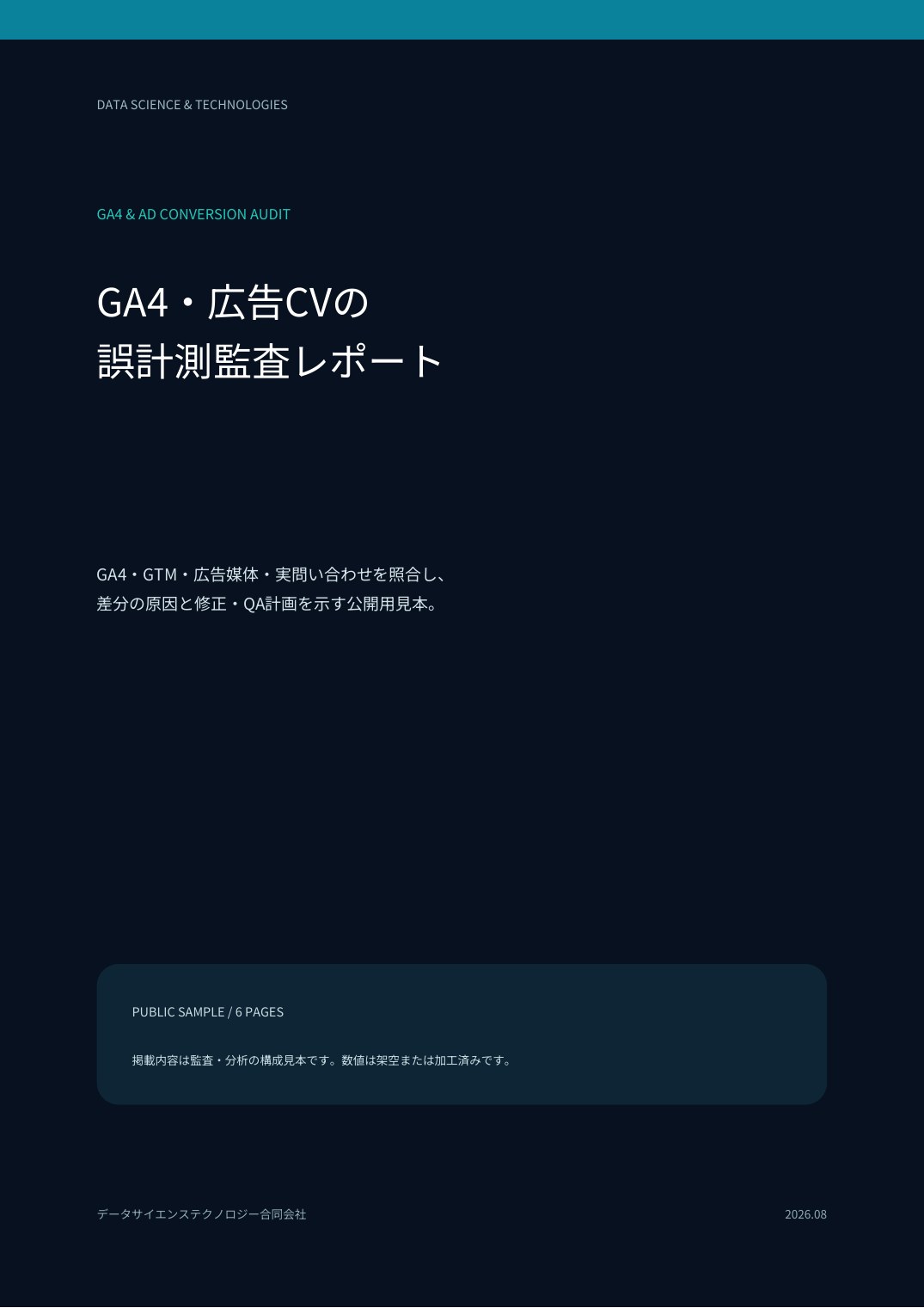 GA4・広告CVの誤計測監査レポート|公開用サンプルのプレビュー
